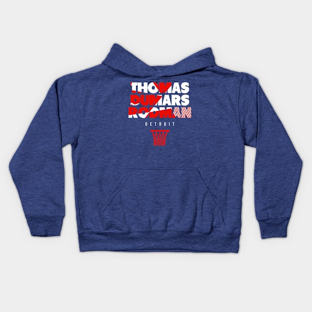 Detroit Throwback Basketball Kids Hoodie by funandgames